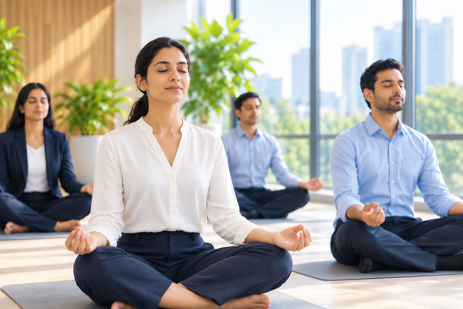 Corporate meditation and mindfulness retreat program for employees and leaders